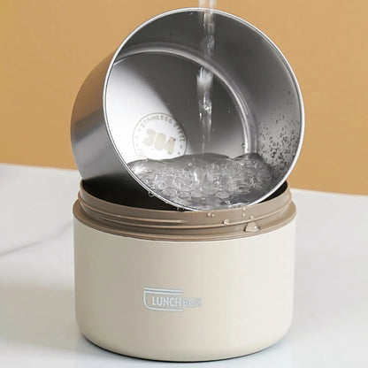 4 Boîtes à Lunch Isotherme en Acier Inoxydable – Ensemble Empilable avec Sac