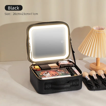 Sac Organisateur de Maquillage avec Miroir LED Éclairé