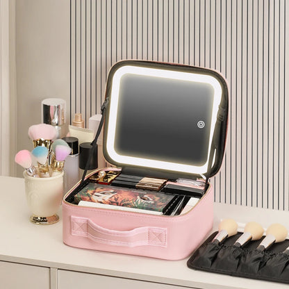 Sac Organisateur de Maquillage avec Miroir LED Éclairé