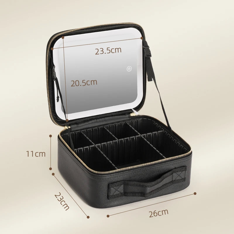 Sac Organisateur de Maquillage avec Miroir LED Éclairé