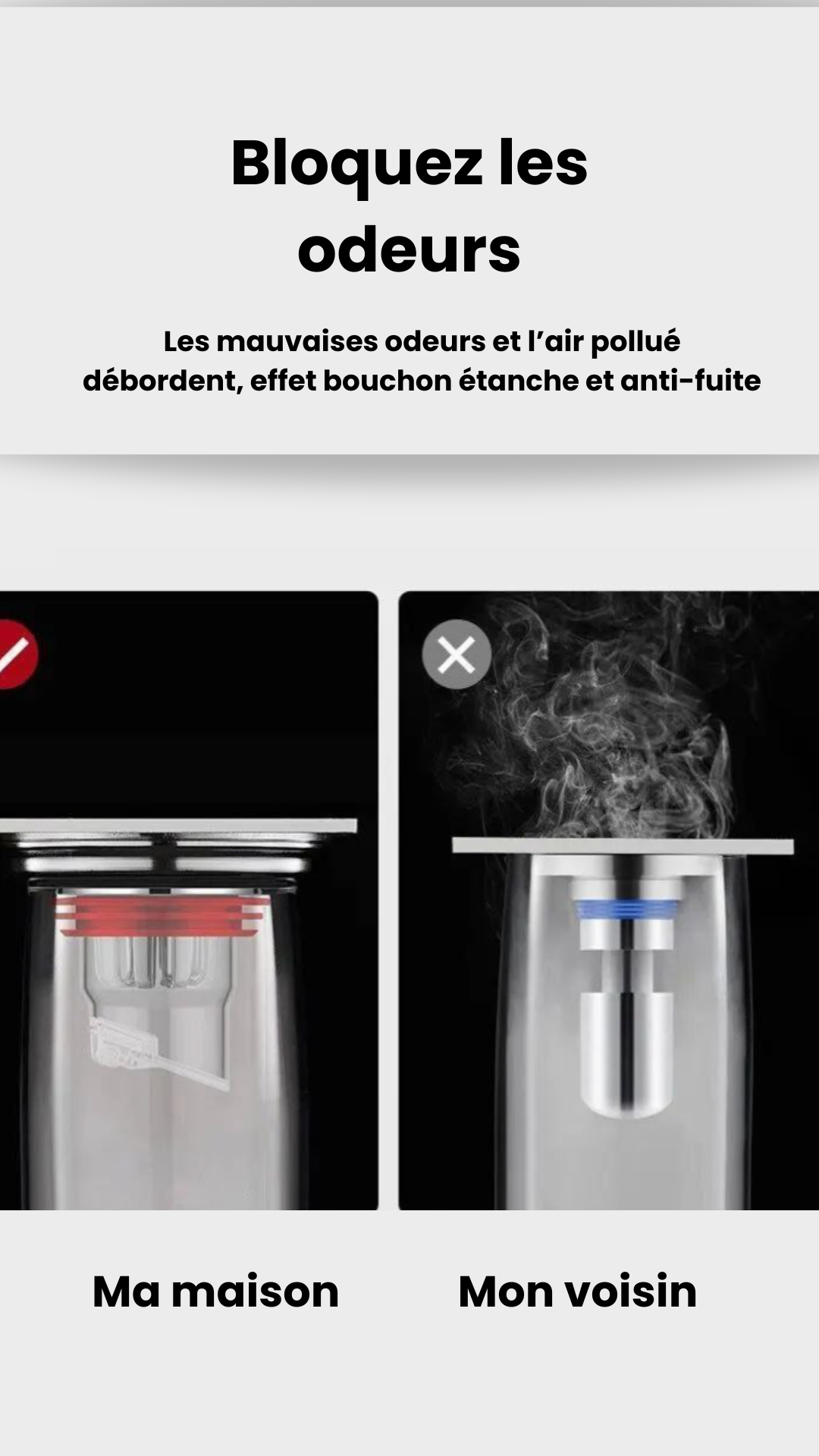 Couvercles anti-odeurs pour siphon de sol x 3