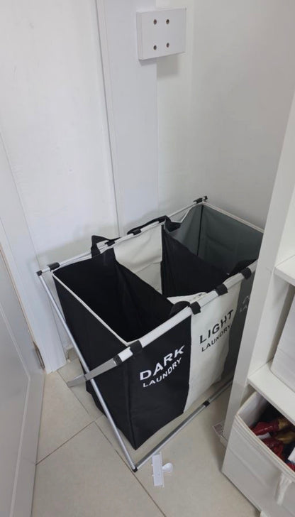 Panier à Linge 3 Compartiments – Pliable et Résistant