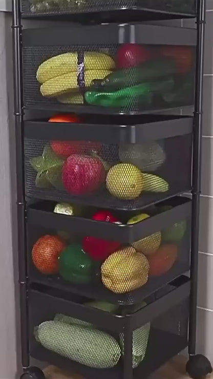 Chariot de Rangement en Métal – 5 Niveaux